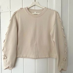 Lululemon Braided Sleeve Pullover White Opal